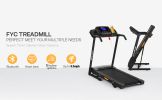 FYC Folding Treadmill for Home Office Use Walking Jogging Running Machine Incline Treadmill 330LBS Weight Capacity Foldable Compact Treadmill with LED